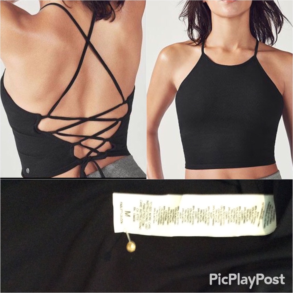 Fabletics Kailey Top, Black SZ.M